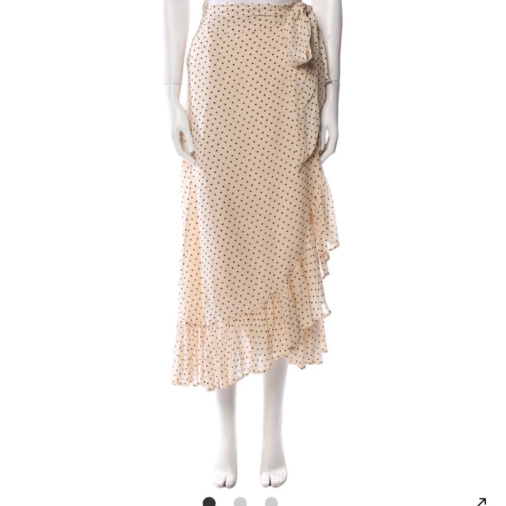 Ganni Cream Polka Dot Skirt